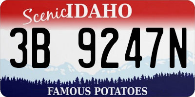 ID license plate 3B9247N