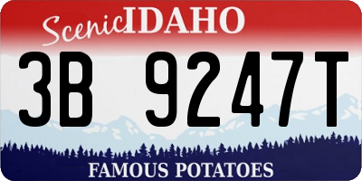 ID license plate 3B9247T