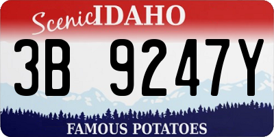 ID license plate 3B9247Y
