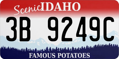 ID license plate 3B9249C