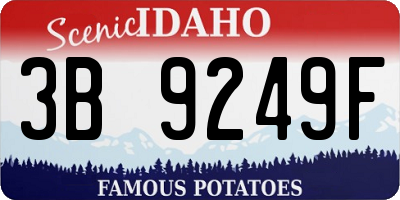 ID license plate 3B9249F