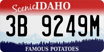 ID license plate 3B9249M