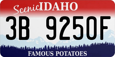 ID license plate 3B9250F