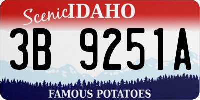 ID license plate 3B9251A