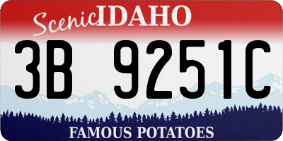 ID license plate 3B9251C