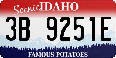ID license plate 3B9251E