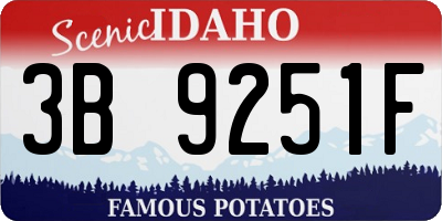 ID license plate 3B9251F