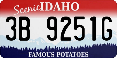 ID license plate 3B9251G