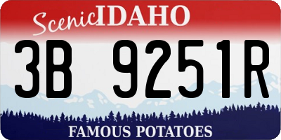 ID license plate 3B9251R