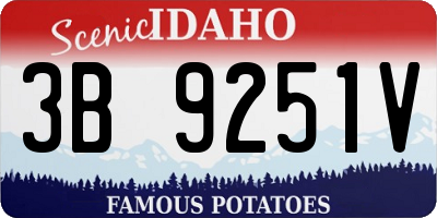 ID license plate 3B9251V