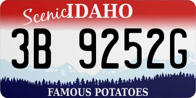ID license plate 3B9252G