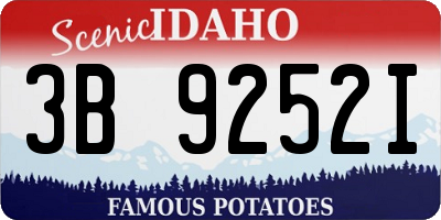 ID license plate 3B9252I