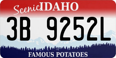 ID license plate 3B9252L