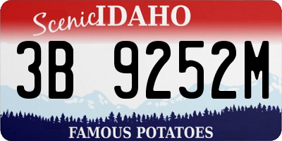 ID license plate 3B9252M