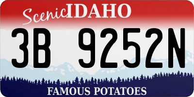 ID license plate 3B9252N