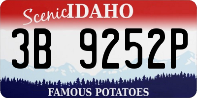 ID license plate 3B9252P