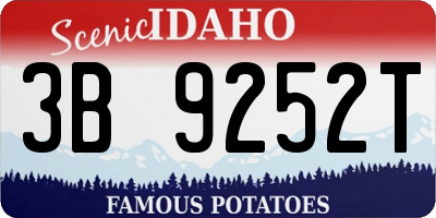 ID license plate 3B9252T