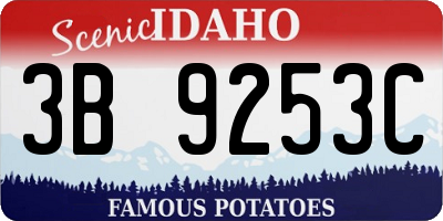 ID license plate 3B9253C