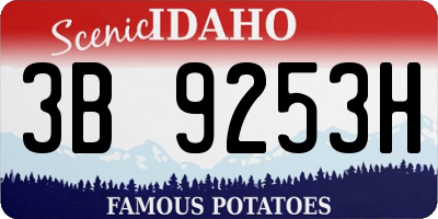 ID license plate 3B9253H