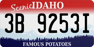 ID license plate 3B9253I
