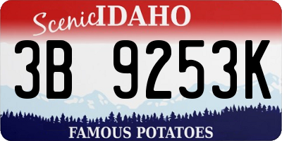 ID license plate 3B9253K