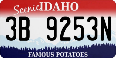 ID license plate 3B9253N