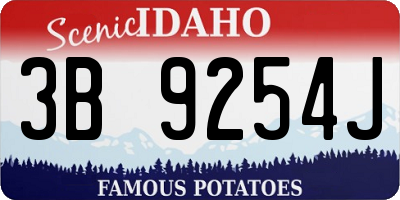 ID license plate 3B9254J