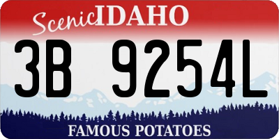 ID license plate 3B9254L