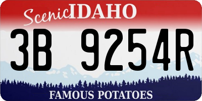 ID license plate 3B9254R