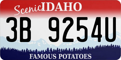 ID license plate 3B9254U
