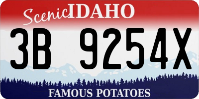 ID license plate 3B9254X