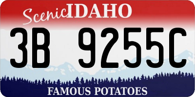 ID license plate 3B9255C