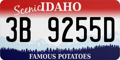 ID license plate 3B9255D