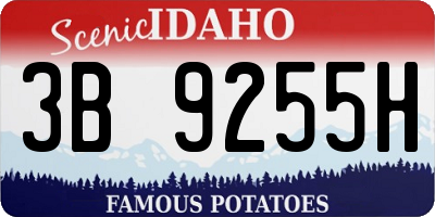 ID license plate 3B9255H