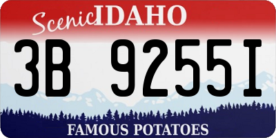 ID license plate 3B9255I