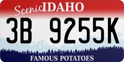 ID license plate 3B9255K