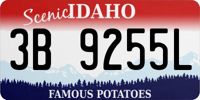 ID license plate 3B9255L