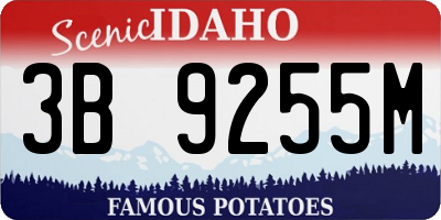ID license plate 3B9255M