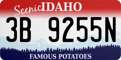 ID license plate 3B9255N