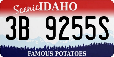 ID license plate 3B9255S