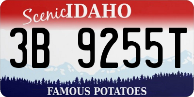ID license plate 3B9255T