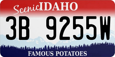 ID license plate 3B9255W