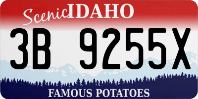ID license plate 3B9255X