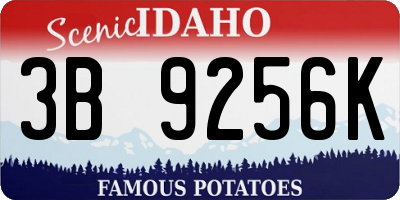 ID license plate 3B9256K