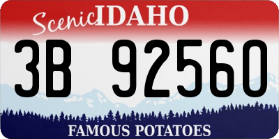 ID license plate 3B9256O