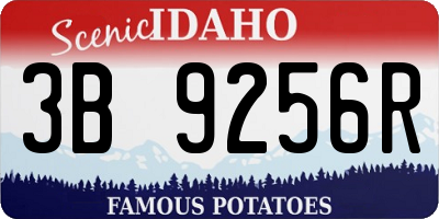 ID license plate 3B9256R