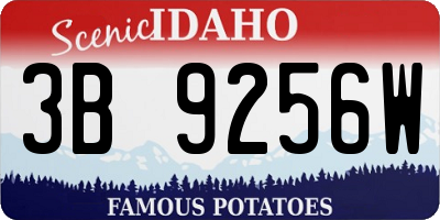 ID license plate 3B9256W