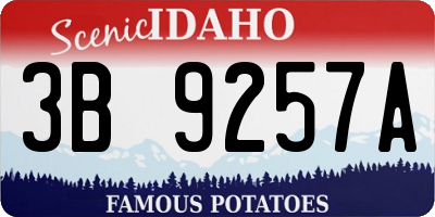 ID license plate 3B9257A