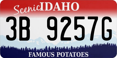 ID license plate 3B9257G