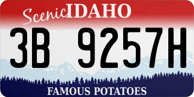 ID license plate 3B9257H
